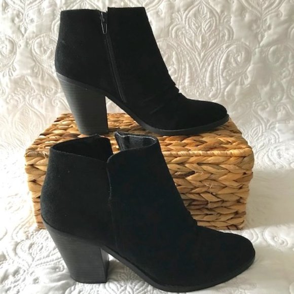 Esprit Black Suede Ankle Bootie - Picture 1 of 9